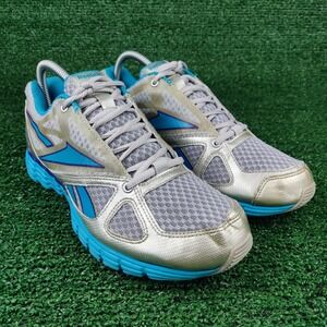 Reebok Shoes Womens 9 Silver Blue VibeTech J85972 Running Sneakers Low Top Mesh